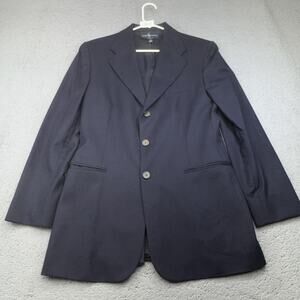 VINTAGE Polo Ralph‎ Lauren Blazer Womens 10 Blue Wool Jacket 80s Workcore USA